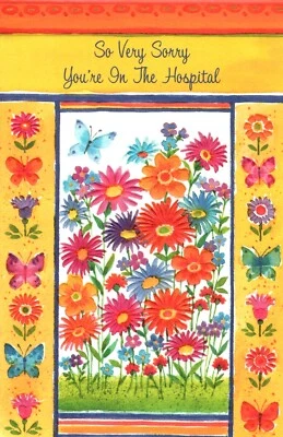 Get Well Soon In The Hospital Butterfly Garden Butterflies Greeting Card - Image 1 of 3