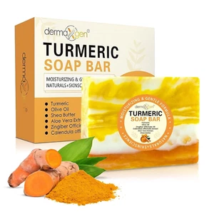 Organic Turmeric Soap Bar | Pure Natural Handcrafted Skincare, Face & Body Clean - Picture 1 of 8