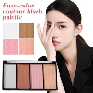 -Paleta de maquillaje contorno de color, kit de polvo bronceador iluminador de rubor^ - Imagen 1 de 16