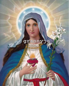 Arte calendario años 30. SAGRADO CORAZÓN DE MARÍA Publicado por F A Schneider 8 X 10 - Imagen 1 de 5