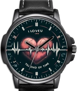 I Love You Till End Of Time schöne Armbanduhr mit einzigartigem Text - Bild 1 von 1