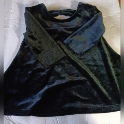 Old navy little girl velvety black Christmas holiday top blouse size 5T - Image 1 of 3