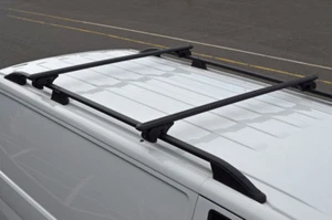 Black Cross Bars For Roof Rails To Fit Ford Transit (2014+) 100KG Lockable - Imagen 1 de 4