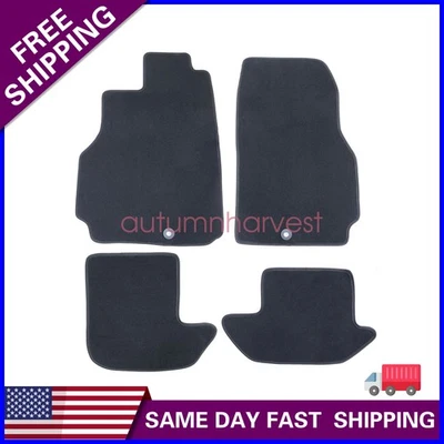 New For 2009-2021 Nissan GT-R Front & Rear Velour Floor Mats Carpet Black 4PCS - Image 1 of 4