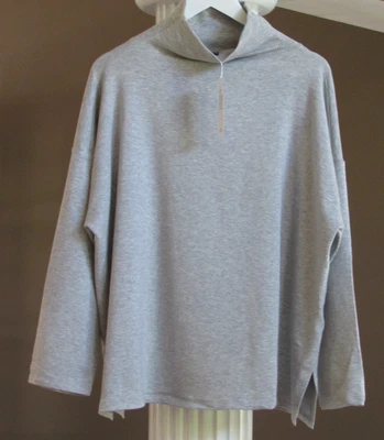 Eileen Fisher Funnel Neck  Long Sleeve Box Top Dark Pearl Size 3X NWT $128 - Image 1 of 3