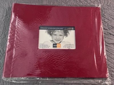 "Nuevo álbum de fotos de lujo rojo Kolo Newport 10 hojas negras con bisagras de tela 11""x14""" Foto 1 de 4
