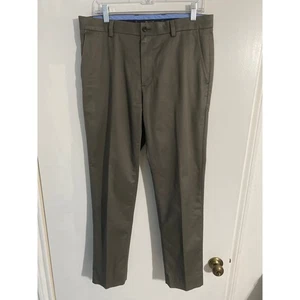 Brooks Brothers Milano fit chino pant men’s 33x30 gray cotton stretch flat front - Picture 1 of 4