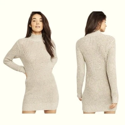Abercrombie and Fitch Womens Knit Sweater Dress Fisherman Mock Neck Tall - Image 1 of 4