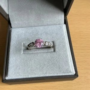 925 Silver DQCZ Diamonique Ring Size P / Stunning/ Fully Hallmarked - Picture 1 of 9