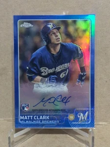 2015 Topps Chrome Rookie Autografi Rifrattori Blu #094/150 Matt Clark - Foto 1 di 2
