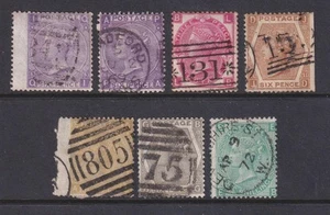 Francobolli GB QV stampati in superficie, 1867 - 1880. Valori a 9d, 1/-. Gatto circa £1100 - Foto 1 di 2