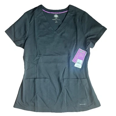 Purple Label Healing Hands Scrub Top Womens Small Black Jill NWT MSRP $29 - Image 1 of 4