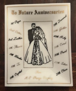 Vintage H.C. Prange Co. Green Bay, Wisconsin Wedding Anniversary Trinket Dish - Picture 1 of 5