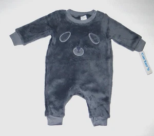 Babykleidung Junge/Mädchen, Neugeborene, Carter's Velour Bär Overall - Bild 1 von 5