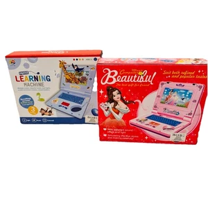 2x Learning Laptop Interactive Musical And Lighting Set For Children Blue & Pink - Picture 1 of 7
