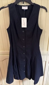Women's Button-Front Godet Mini A-Line Dress - Universal Thread Black XS - Picture 1 of 7