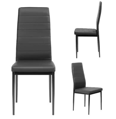 FURNIFY® Esszimmerstuhl HYGGE Stuhl Küchenstuhl Kunstleder Metallgestell Schwarz - Bild 1 von 4