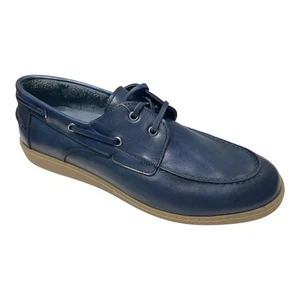 SCARPE MOCASSINO UOMO BRECOS TENNIS 12370 M 35717 PELLE BLU ORIGINALE PE - Picture 1 of 6
