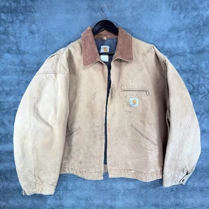 Carhartt J01 BRN Detroit Jacket Blanket Lined Duck Brown Size 58 ZIPPER FLAW - Picture 1 of 8