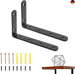Regalhalterung Unsichtbar, LERANXIN 2 Stück Regalhalterung, Schwarz Edelstahl - Bild 1 von 4