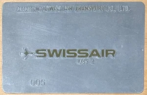 Vintage Swiss Air Airline Ticket Validation Plate - Picture 1 of 2