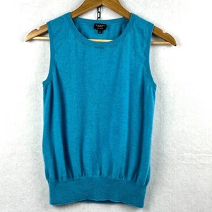 Talbots Cashmere Sweater Womens SMALL Sleeveless Teal Pullover Basic Minimalist - Picture 1 of 5