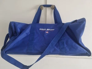 Ralph Lauren Polo Sport Reisetasche blau weiß Flagge Schulter Reißverschluss gebraucht - Bild 1 von 12