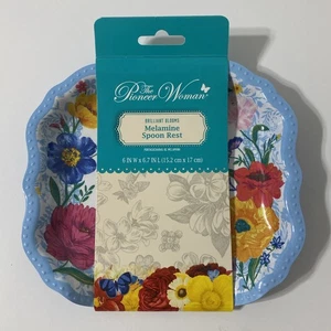 Plato de descanso de cuchara de melamina The Pioneer Woman flores brillantes flor floral NUEVO - Imagen 1 de 7