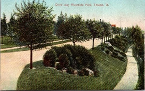 Postcard Driveway Riverside Park Toledo Ohio OH - Picture 1 of 2