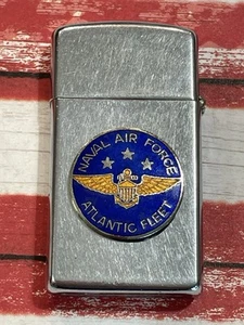 RARO MARINA DE EE. UU. - FUERZA AÉREA NAVAL - FLOTA ATLÁNTICA 1969 Encendedor Zippo con fecha Aviador - Imagen 1 de 6
