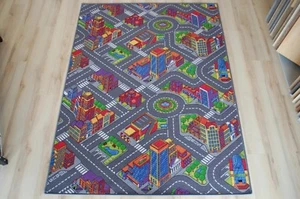 Straßenteppich Kinder Spielteppich Citylight 180x200 cm - Bild 1 von 5