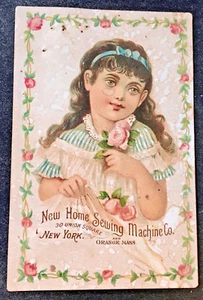 ANTIQUE VICTORIAN TRADE CARD NEW HOME SEWING MACHINE 1800's ORANGE, MASS. - Picture 1 of 4