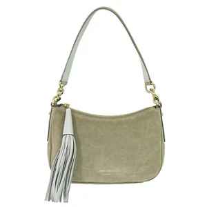 Bolso de Hombro Jimmy Choo ATHINI Gamuza Gris Dorado - Imagen 1 de 10