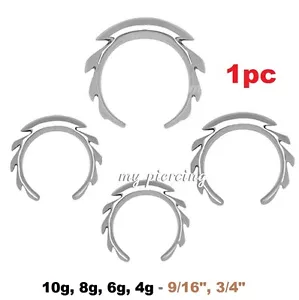 C-Shape Surgical Steel Notched Bull Horn Taper Stretcher Expander Ear & Septum - Picture 1 of 2