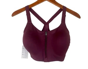 34DD All In Motion Woman’s Purple Wireless Padded Front Zip Sports Bra NWT - Picture 1 of 7