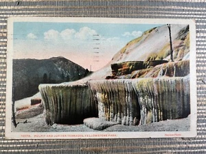 Púlpito y Júpiter Terrazas Parque Nacional de Yellowstone 1921 Postal Haynes - Imagen 1 de 2