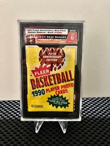 1990 FLEER BASKETBALL WAX PACK SMC 6 EX-MT !!(D RODMAN-BACK)! JORDAN? #1093 ! - Picture 1 of 5