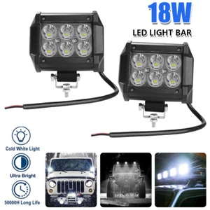 2/4Pcs 4" Spot 18W LED Light Bar Pods Off Road Driving Work Lights For Truck UTV - Picture 1 of 13