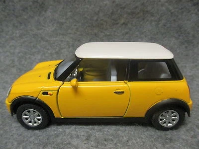Kinsmart 1:28 Scale Diecast Mini Cooper Pull Back Friction Toy Car YELLOW - Image 1 of 4