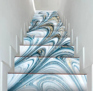 3D Blue I071 Stair Risers Decoration Photo Mural Vinyl Decal Wallpaper Erin - Picture 1 of 6