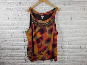 Camiseta sin mangas Worthington para mujer 3X púrpura acuarela forrada con cuentas lentejuelas tachonadas - Imagen 1 de 9