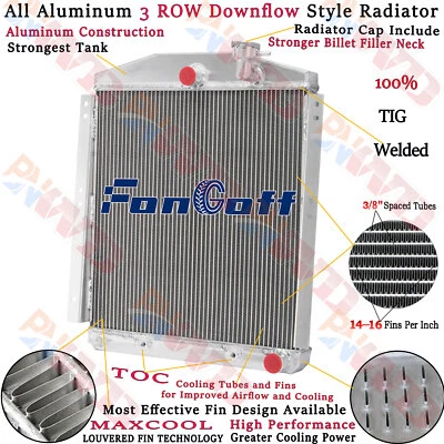 3 Row Radiator For 1948-1954 Chevrolet Chevy/GMC Truck Pickup 3.7L 3.8L L6 - Image 1 of 4