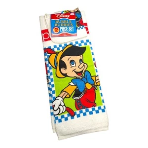 Vintage Disney Pinocchio Bath Towel Set Bubble Buddies Cannon Wash Cloth - Picture 1 of 6