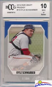 2014 Leaf Rize Prodigy Kyle Schwarber ROOKIE BECKETT 10 MINT Chicago Cubs ! - Picture 1 of 1