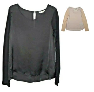 Women Ladies C&A loose top with knitted sleeves - black and pink - Picture 1 of 7