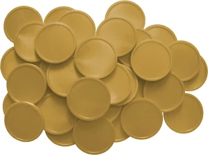100 Gold Tokens Made from Recycled Plastic | Tokens Chips Counters Bingo Poke... - Picture 1 of 3