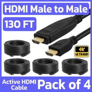 4 Pack 130 FT In-Wall HDMI Cable with/ Built-In Equalizer/Amplifier TV Projector - Picture 1 of 6