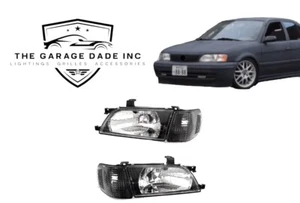 For 1995 1999 Toyota Tercel JDM Headlights Lamps Black Set Pair Crystal - Bild 1 von 12