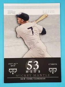 2007 Topps Moments & Milestones 53 Hits Mickey Mantle Yankees #75 11/150 ⚾ - Picture 1 of 2