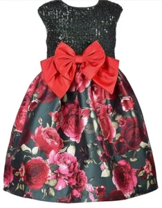 Bonnie Jean Big Girl's Sleeveless Glitzy Sequin Fanciful Dress-Size-10 or 12 - Picture 1 of 4